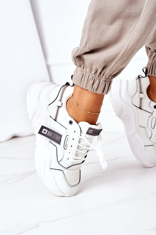 Dámské Sportovní Obuv Sneakers Big Star GG274213 Bile-Šedé