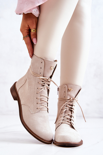 Suede Boots Nicole Jasnobeżowe 2697