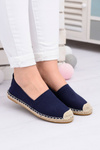 Lniane Damskie Granatowe Espadryle Slip On Nelly