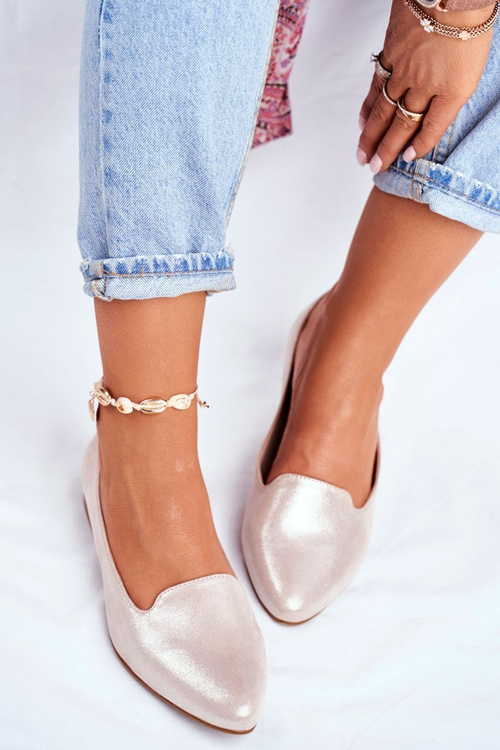 Ženské baleríny Sergio Leone Beige Golden BL610