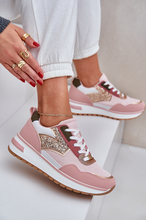 Lesklé Sportovní Boty Dámské Růžové Leesema