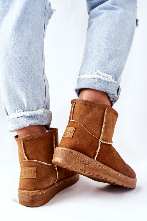 Dámské Kožené Sněhule Big Star II274441 Camel