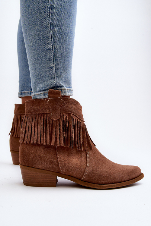 Zazoo 3430 Dámské Semišové Botky S Šňůrkami Camel