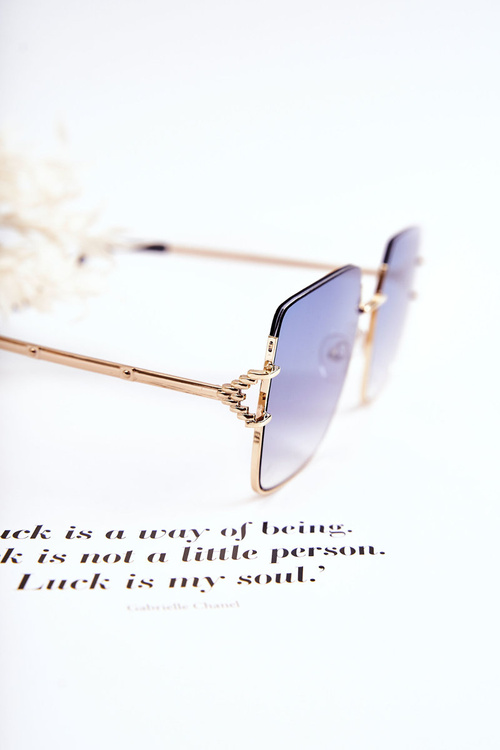 Velké sluneční brýle V160020 modro a zlatá