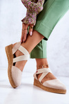 Ženský semiš Espadrilles veľká hviezda JJ276038 Beige