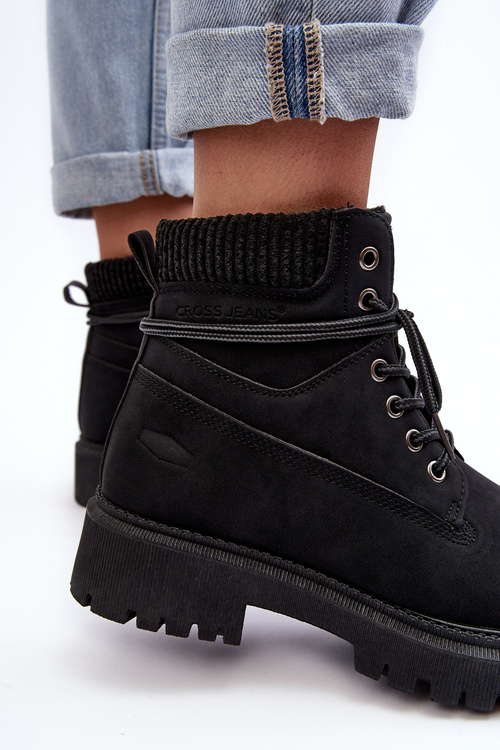 Dámské zateplené kotníkové boty černé Cross Jeans MM2R4012C