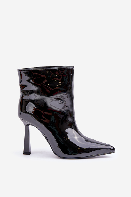 Lakované Boty Na Špičku S Elasťákem Černé Seliri