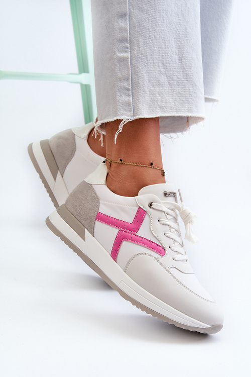 Dámske tenisky na platforme INBLU IN000362 Biele