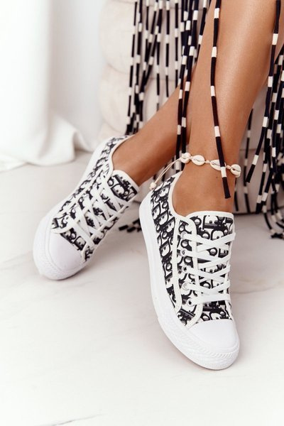 Dámské Kulaté Tenisky Černé-Bílé Day Off