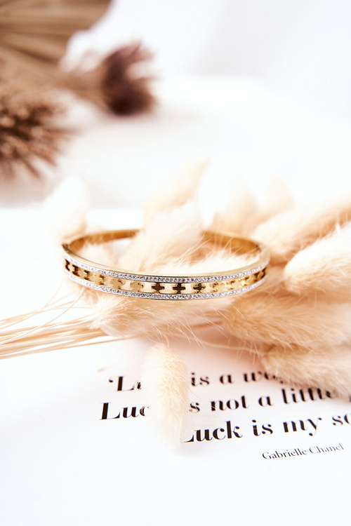 Ocelový náramek se zirkony Zlato Allia