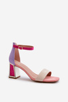 Růžové sandály se zamszovou podrážkou Pholia