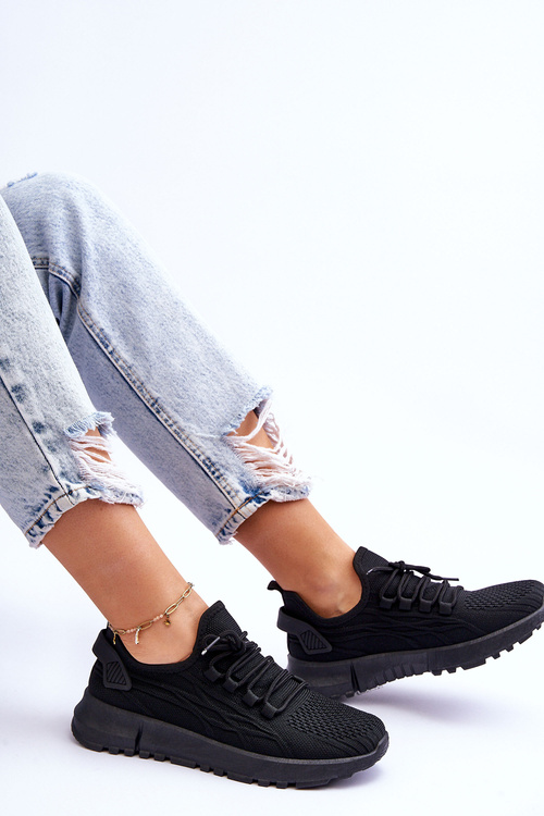 Dámske posuvné športové topánky Čierne Rosett