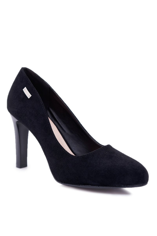 Dámske čierne pumpy na semišovom poste Sergio Leone Campbell