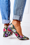 Kožené čerpadlá s hadím vzorom lewski topánky 2801 farebné