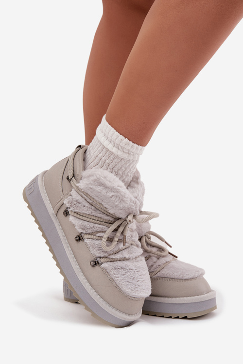 Nízké sněhule na platformě s kožešinkou D.Franklin DFSH370011 světle šedé