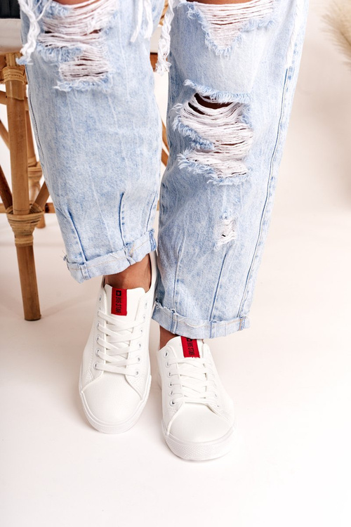 Dámske kožené tenisky s pásom Big Star DD274685 biela