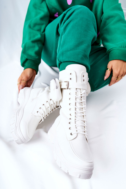 Topánky na plošine s obličkami bielymi Issanti