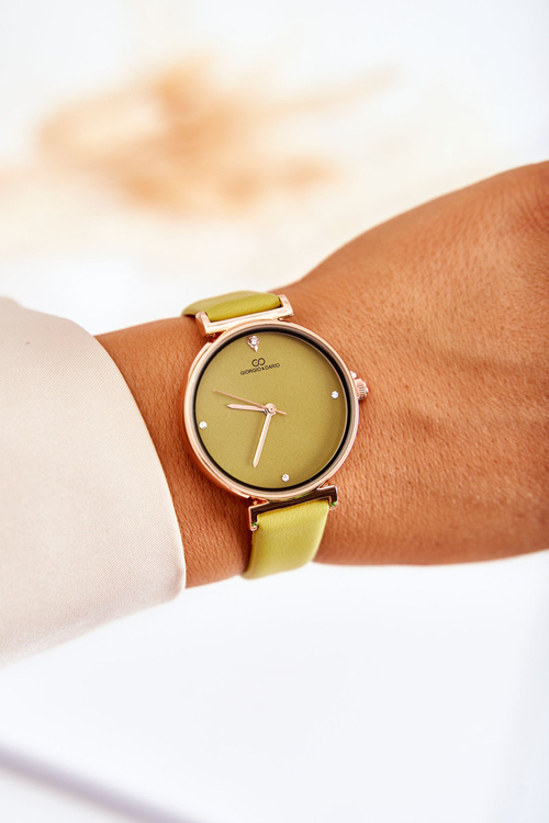 Dámské klasické hodinky na koženém řemínku Giorgio & Dario zelená