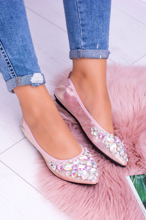 Lu boo ružové baleríny na elastických kameňoch dokonca