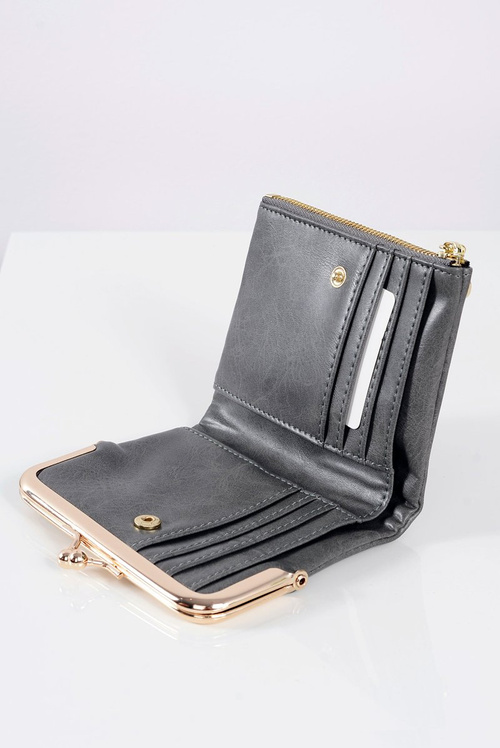 Mała Damska Szara Portmonetka Na Bigiel