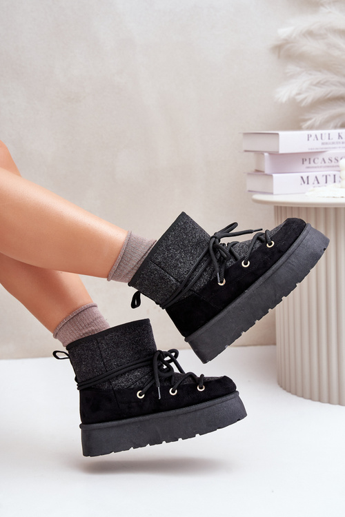 Sněhule S Šňůrkou Na Platformě Černé Mavora