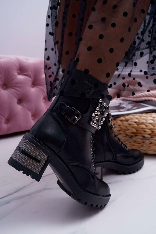 Dámské Kotníkové Boty boty s Klopou černé Infinity