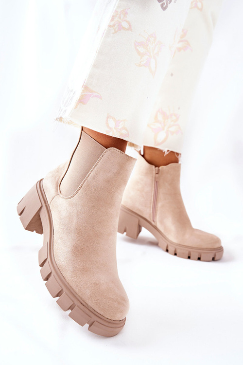 Izolované vysoké podpätky béžová šialená