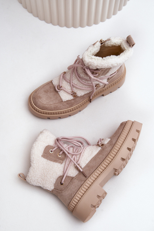 Boty S Kožíškem Typu Beránek Béžové Merilana