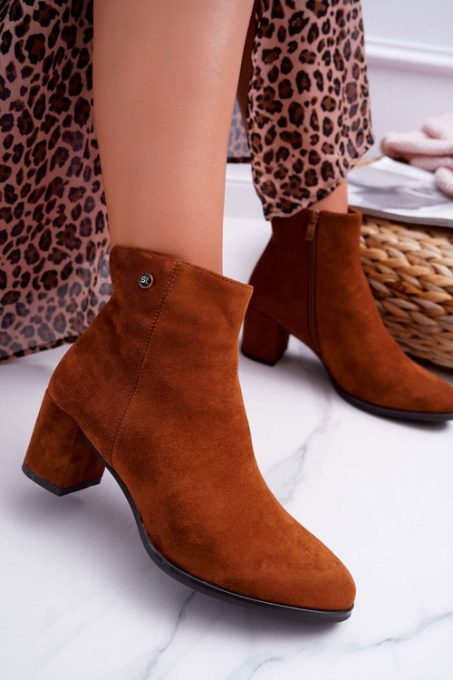 Dámské Kotníkové Boty Na Podpatku Sergio Leone Camel BT520