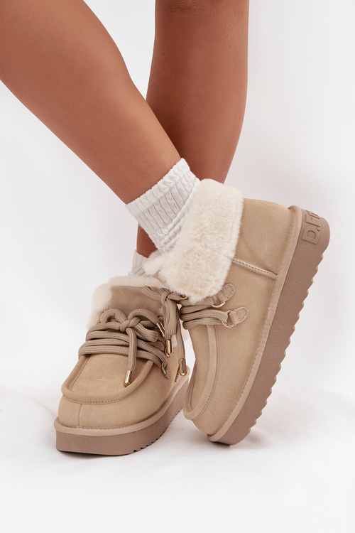 Ženské sněhule z přírodního semiše D.Franklin DFSH375006 světle béžové