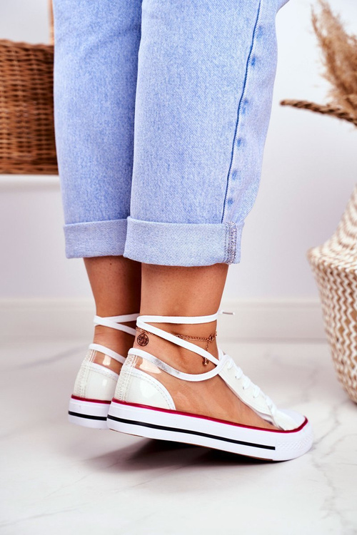 Dámské Tenisky Průhledné Prvky Bílé Grace