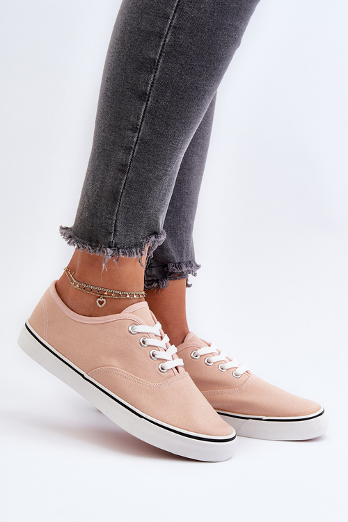 Dámské klasické růžové tenisky plátěnky Olvali