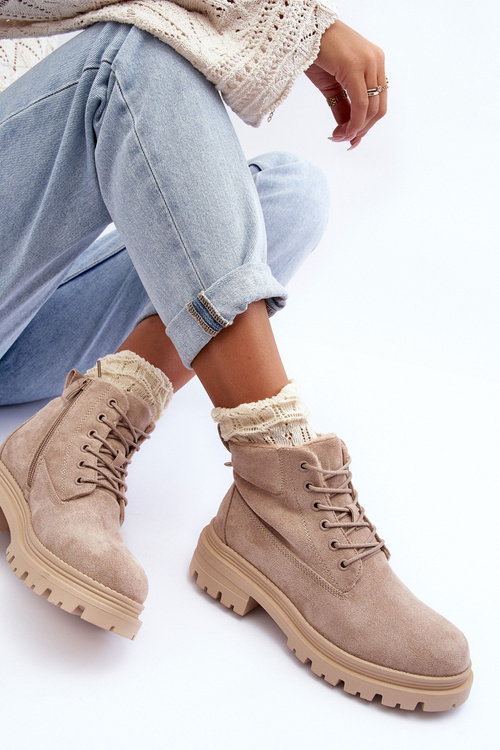 Ocieplené Trapery Z Ušlechtilé Kůže Bežové Alden