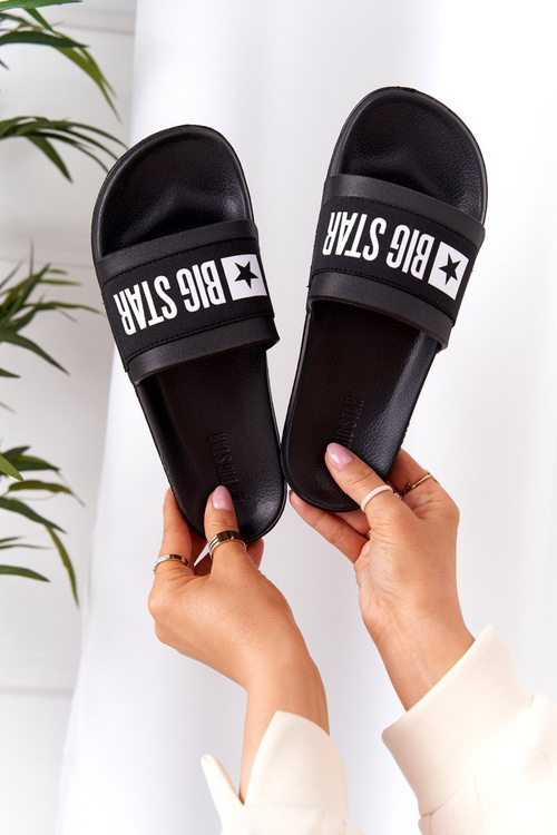 Dámska veľká hviezda HH274A013 čierne papuče