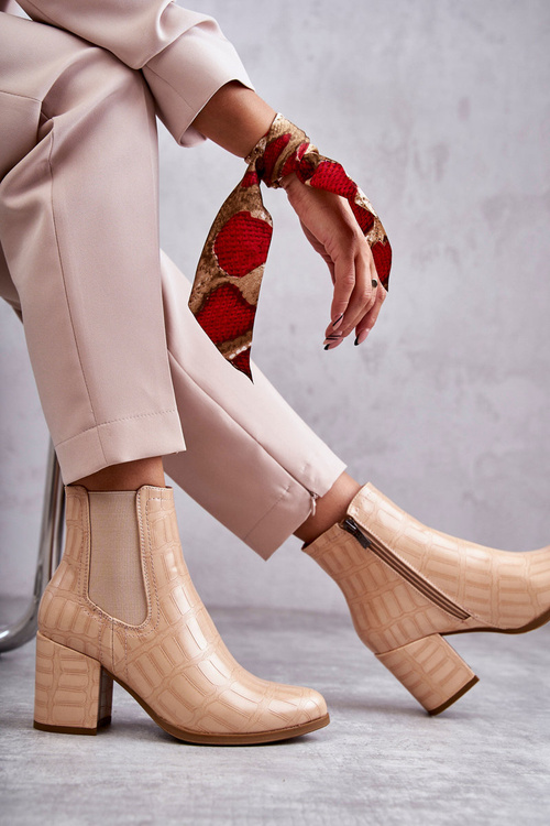 Hadí kožené kozačky La.Fi 260038BE-XC Béžove