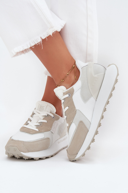 Dámské Kožené Sneakersy Big Star OO274563 Hi-Poly System Bílé