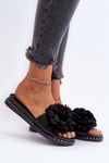 Dámske sandále zdobené kvetmi Čierne Cellanen