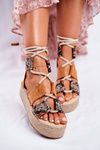 Ženské espadrilly na platforme Snake India Linen Platform