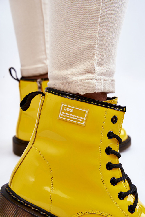 Dámské Lakované boty zateplené GOE II2N404 Žlutá