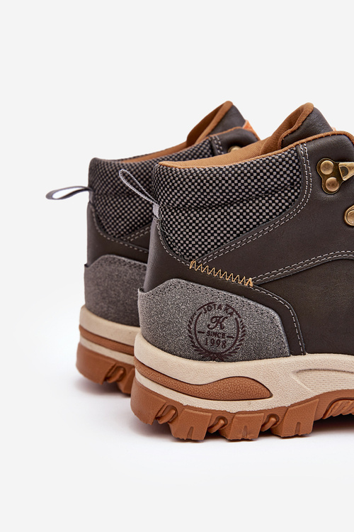 Pánske trekingové topánky čipky -up šedý salomén