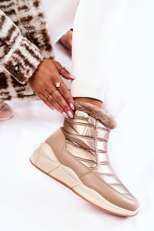 Dámske snehové topánky pre posúvač Golden-Beige