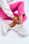 Módní dámské tenisky na platformě bílo-růžové biko