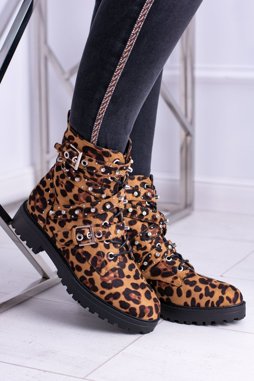 Dámske topánky s vysokým leopardom v Albere Leopard Tlač