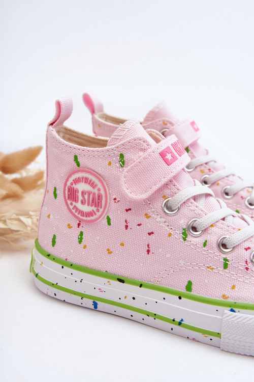 Dětské květované tenisky Big Star LL374051 růžové