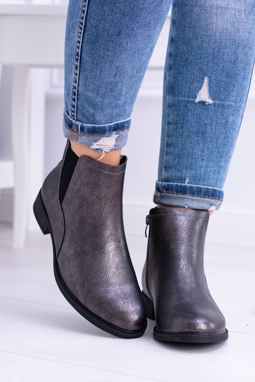 Sergio Leone tmavě šedá boty s plochou patou Vuko