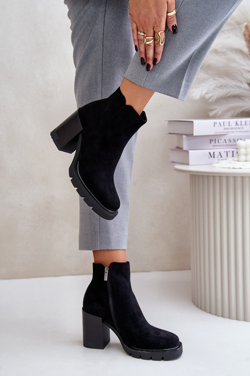 Eko Zamatové Čižmy Na Opätku Čierne Cediona