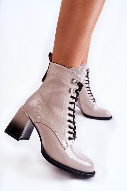 Módní teplé boty na vysokých podpatcích Šedá Alisse