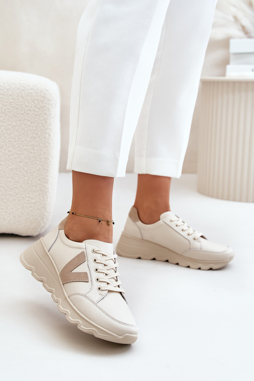 Dámska Kožená Športová Obuv Vinceza 7918 Béžová