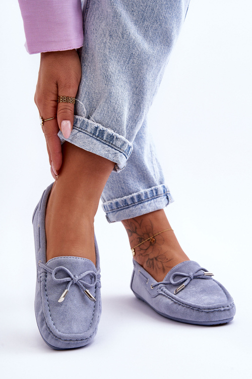 Dámske semišové mokasíny modré