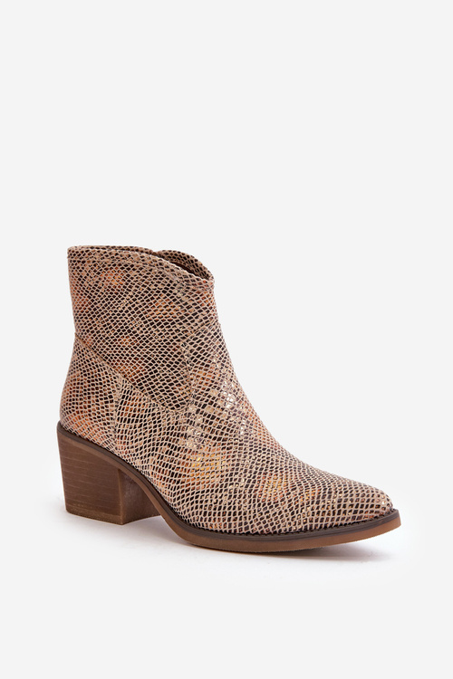 Dámske Krajkové Čižmy Na Zips Zvierací Vzor Zlaté Merisine